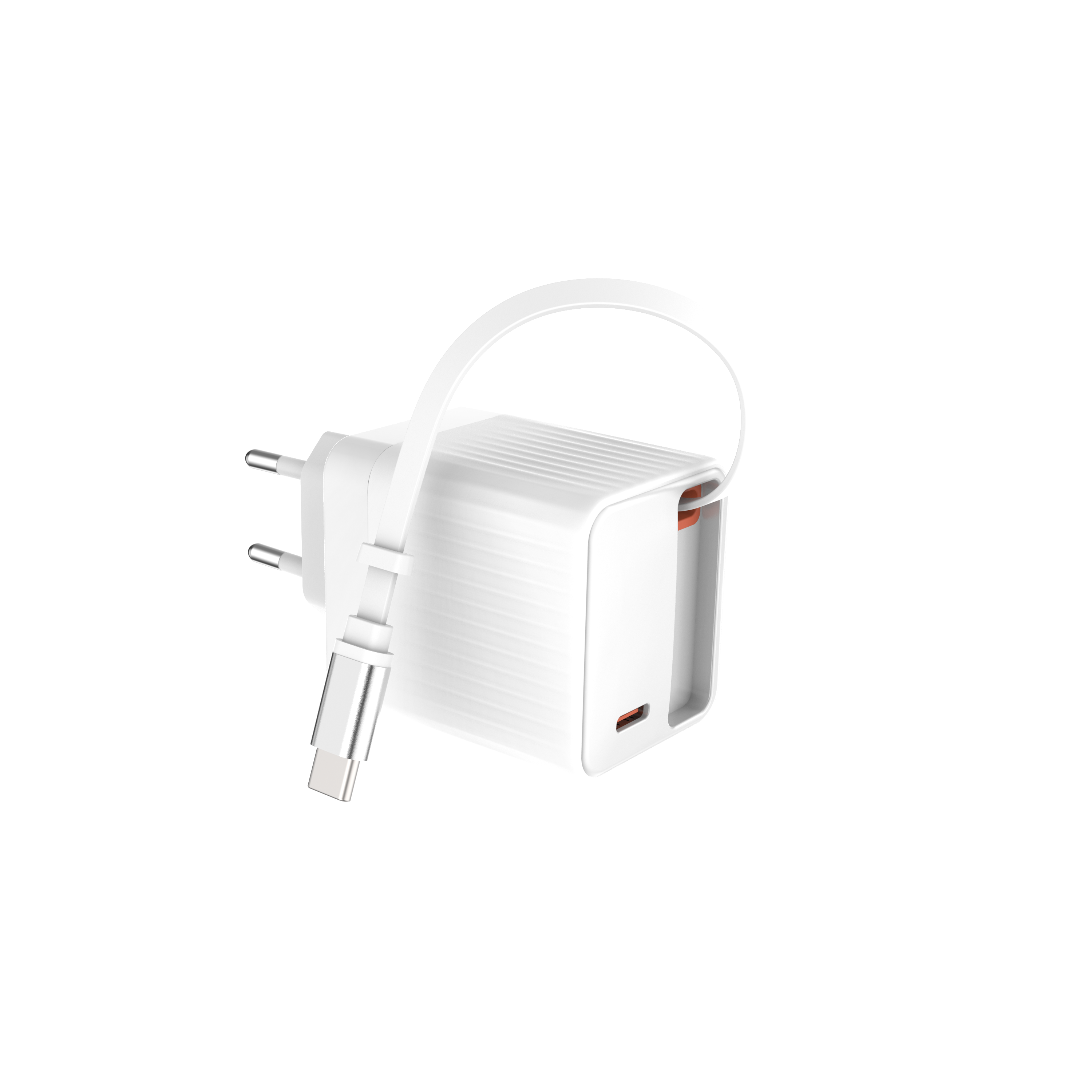 Chargeur 30W avec câble USB-C rétractable 75cm (2 en 1)